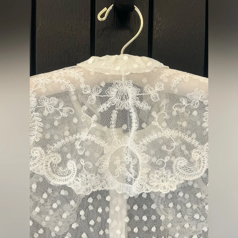 SOLD - Vintage Sheer Lacy Blouse - Picture 10 of 11